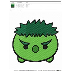 Tsum Tsum Hulk Embroidery Design